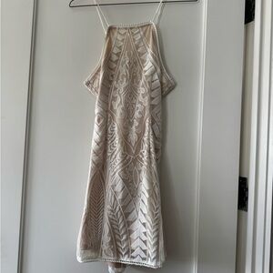 Cream Patterned Mini Dress